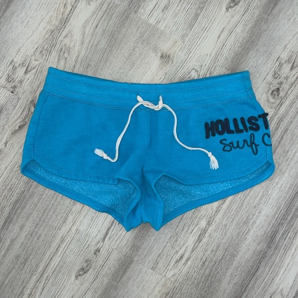 Hollister Pants - NEW Hollister Surf Shorts Beach Board Blue Soft Medium Fleece Y2K 2000s era Logo